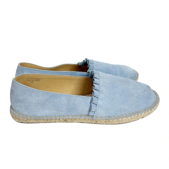 TALBOTS Slip on Blue Suede Espadrilles Size 9 - Picture 1 of 8